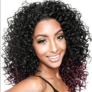 NWT Curly lace front wig, human/syn mix, color 2